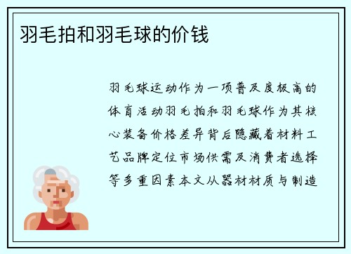羽毛拍和羽毛球的价钱